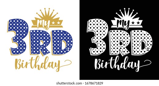 My 3rd Birthday Printable Vector Illustration