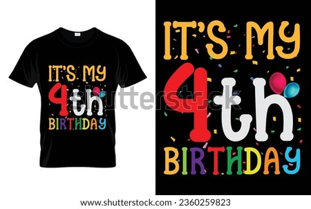It's My 4th Birthday Kids Happy Birthday Boys Girls 4 Years Old T-shirt