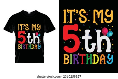 Es mi quinto cumpleaños niños niñas de cumpleaños felices camisetas de 5 años