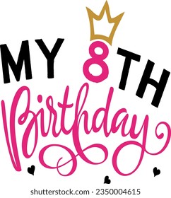 My 8th birthday t-shirt design