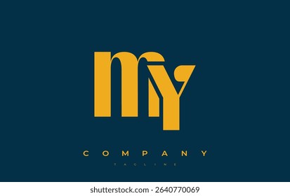 MY Abstract Geometric Logo Design. Modern and elegant logo design with simplistic typography elements, showcasing branding excellence.