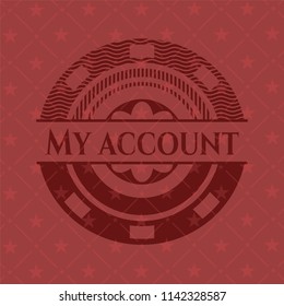My account retro style red emblem