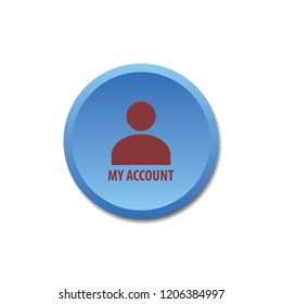 My account vector button, web design element