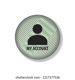 My account vector button, web design element