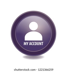 My account vector button, web design element