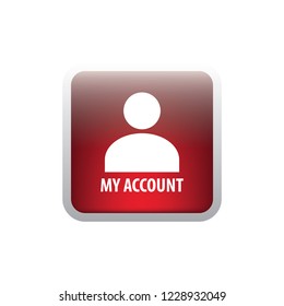 My account vector button, web design element