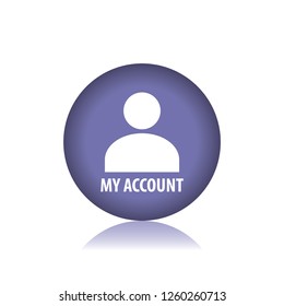 My account vector button, web design element