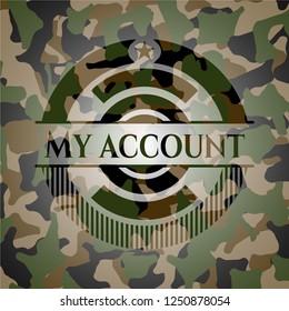 My account written on a camouflage texture
