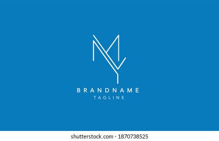 MY Alphabet initial Letter Monogram Icon Logo vector illustration