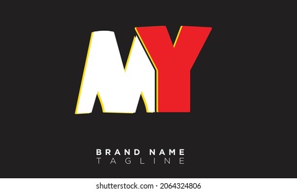 MY Alphabet letters Initials Monogram logo YM, M and Y