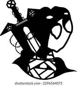 My artwork features a hero with a unique and unconventional shape, exuding a sense of otherworldly power and strength. 