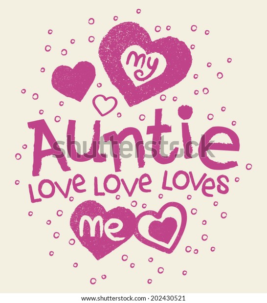 My Auntie Loves Me Kids Tshirt Stock Vector (Royalty Free ...
