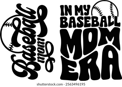 In My Baseball Mom Era , Baseball Mom  Gift For Mom Mom Life , Baseball Lover