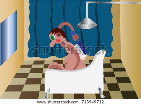 My Bathroom 2
a guy rubs himself in a bathtub
