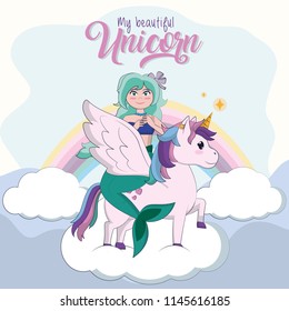 My beautiful unicorn cartoon svg