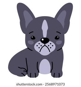 My best friend. French bulldog puppy. Cute design. Vector illustration. Dog. Funny french bulldog puppy