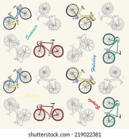 my bicycle cute cartoon pattern retro and vintage