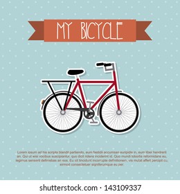 my bicycle over dotted background vector illustration