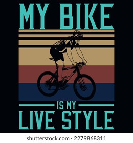 My bike is my live style vintages graphics tshirt design