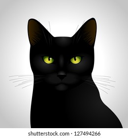 My black cat, vector illustration