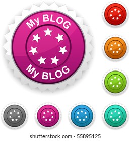  Botón de premio de mi blog. Vector.