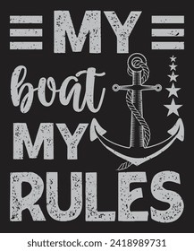 Mi bote mi diseño de la tipografía de las reglas de navegación con efecto de grifo