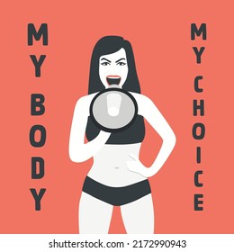 My Body My Choice Sign. Women's Rights Poster, Demanding Continued Access to Abortion After the Ban on Abortions, Roe v Wade. Women's Rights to Abortion. Protest, Feminism Concept Placard