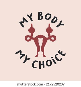 My Body My Choice. Women's Rights Poster, Demanding Continued Access to Abortion After the Ban on Abortions, Roe v Wade. Women s Rights to Abortion. Protest, Feminism Concept Placard, Print