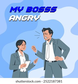 Meu chefe irritado em mim vetor