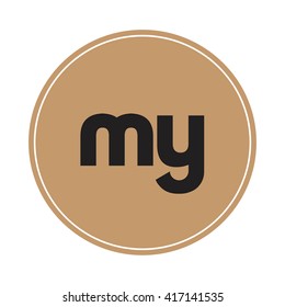 my brown letters ,abstract background logo, design identity in circle, alphabet letter
