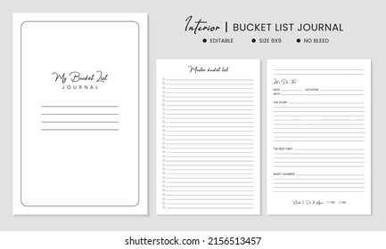 My bucket list journal  logbook