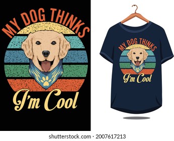 My bulldog thinks. I'm cool t-shirt design