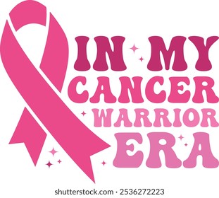 In My Cancer Warrior Era Retro Shirt, Breast Cancer Awareness Shirt, Cancer Ribbon, Shirt, Retro