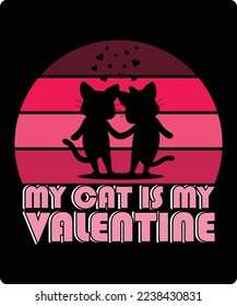 my cat is my valentine shirt print template