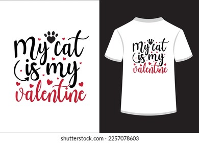 My cat is my valentine. This is an editable and printable vector EPS file. 