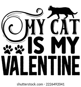 my cat is my valentine vector file