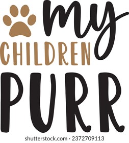 My children purr dog vector design