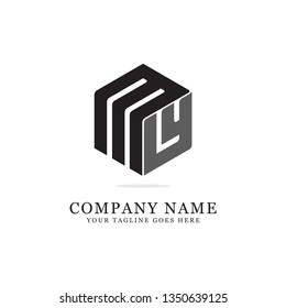 MY clever logo hexagon initial design, clean and strong brand vector