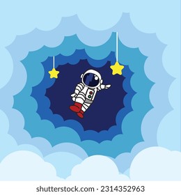 
My cloud with many components such as stars, rockets, astronauts.