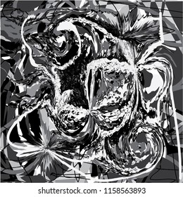 my composition of mono color expression graphic vector design