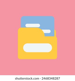 My computer folder icon. Desktop icons pack element. Documents directory sign. open source UI shortcut theme customisation. Monitor display vector illustration.