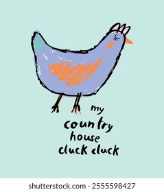 My Country House Cluck Cluck Graphic Tees for Kids Tshirt Artwork print