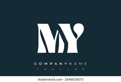 MY Creative Abstract Typography Logo Design. Elegant logo combining bold typography and creative shapes, ideal for branding and identity solutions.