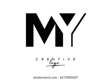 MY Creative Minimalist Negative Space Latter Logo con monograma moderno para marca y logotipo de marca comercial con letras iniciales Diseño de logotipos para marca.