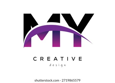 MEIN kreatives und modernes Logo-Design mit kreativem Lila-Welle abstraktem Latter-Logo-Konzept.
