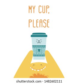 My Cup Please Vector Doodle Hand Stock Vector (Royalty Free) 1482602111 ...