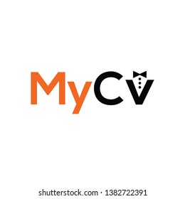 My CV Logotype, V tie Fashion Logo