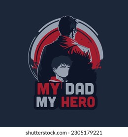 my dad my hero illustration art design