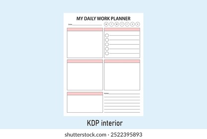 Mi Planificador De Trabajo Diario Kdp Plantilla Interior