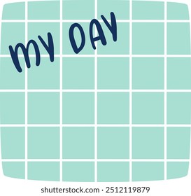 My Day Diary Note Sheet Vector Illustration